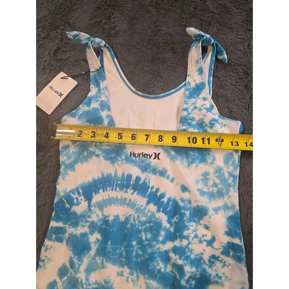 Hurley Girls Blue Lagoon Tie Dye One Piece Swimsuit UPF 50+ Size L 12-13